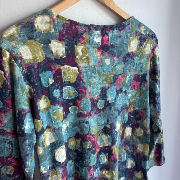 Habitat Artsy Printed 3/4 Sleeve T-Shirt Sz S Multicolour 100% Cotton Top EUC - Picture 6 of 9